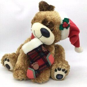 First & Main Christmas Puppy Dog Santa Hat Plush